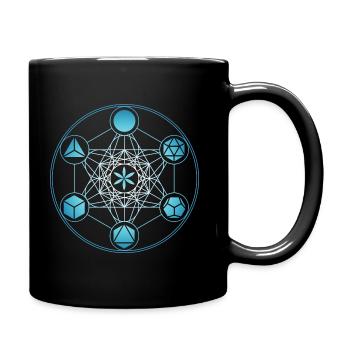 Metatrons Cube, Sacred Geometry, Body - Full Colour Mug - black - Right