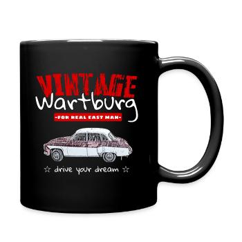 Wartburg - DDR Oldtimer - Vintage Car - Tasse einfarbig - Schwarz - Rechts