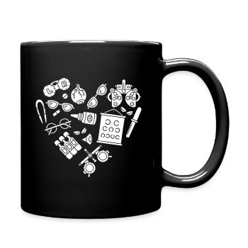 Augenoptiker Optiker Augenarzt Herz - Tasse einfarbig - Schwarz - Rechts