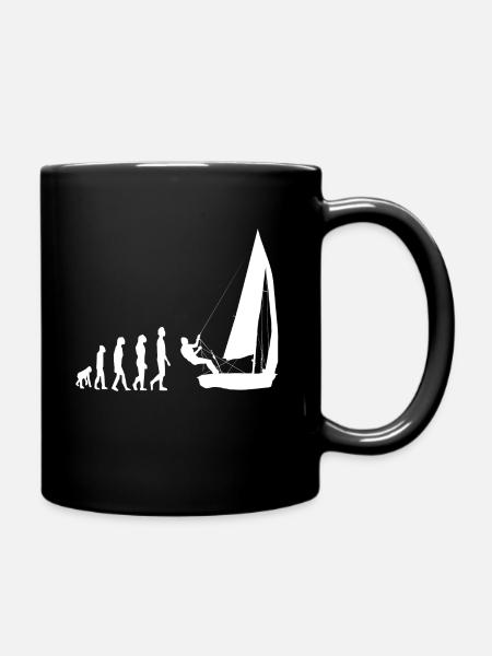Sailing Sailboat Sailing Evolution - Full Colour Mug - black