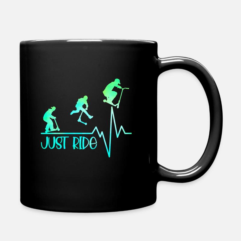 Just ride trottinette freestyle heartbeat - Mug uni - noir