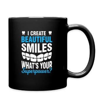 Zahnspange Kieferorthopäde Zahnarzt - Tasse einfarbig - Schwarz - Rechts