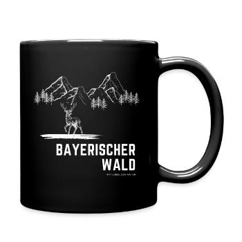 Bayerischer Wald: Liebe zur Natur in Schwarz-Weiß - Tasse einfarbig - Schwarz - Rechts