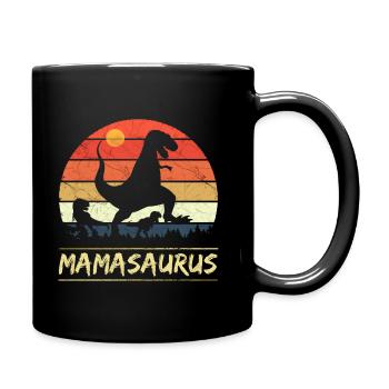 Mamasaurus - Retro! - Full Colour Mug - black - Right