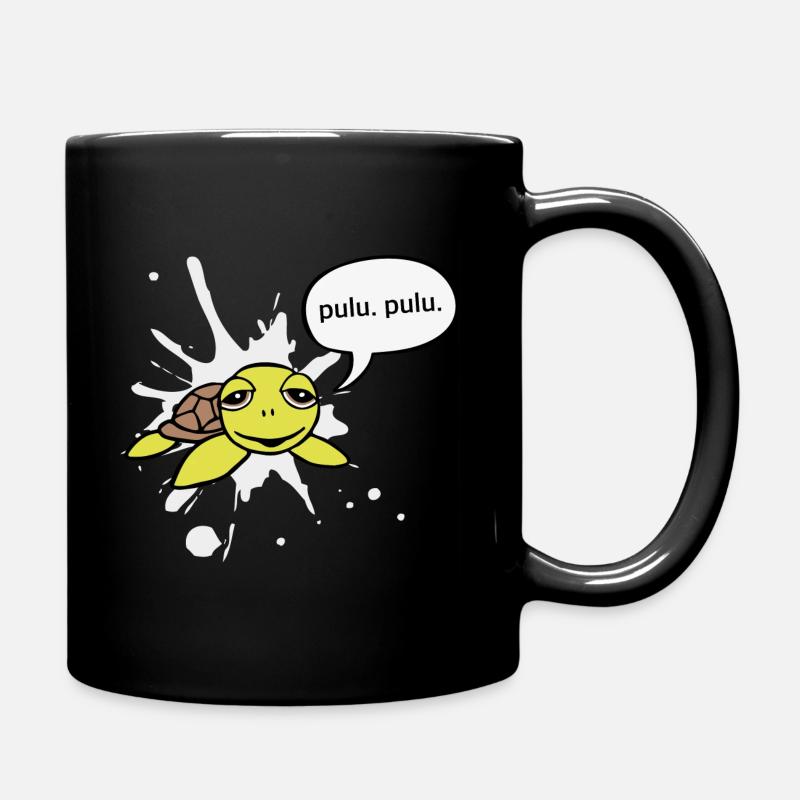 Funky turtle says pulu pulu - Full Colour Mug - black