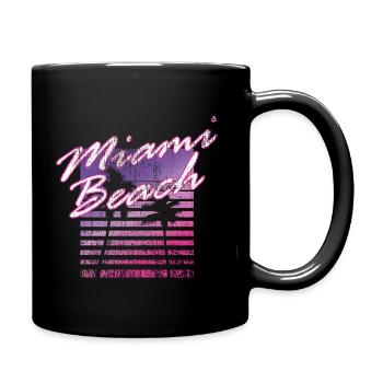 Miami Beach Retro 80s - Tasse einfarbig - Schwarz - Rechts