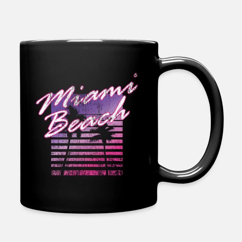 Miami Beach Retro 80s - Full Colour Mug - black