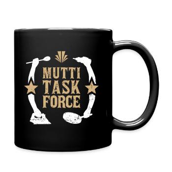 Mutter Multitasking Haushalt Mama Muttitasking - Tasse einfarbig - Schwarz - Rechts