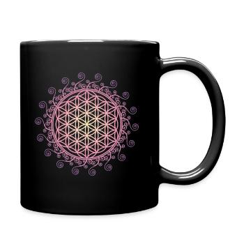 Flower of Life, Sacred Geometry, Yoga, Symbol - Full Colour Mug - black - Right