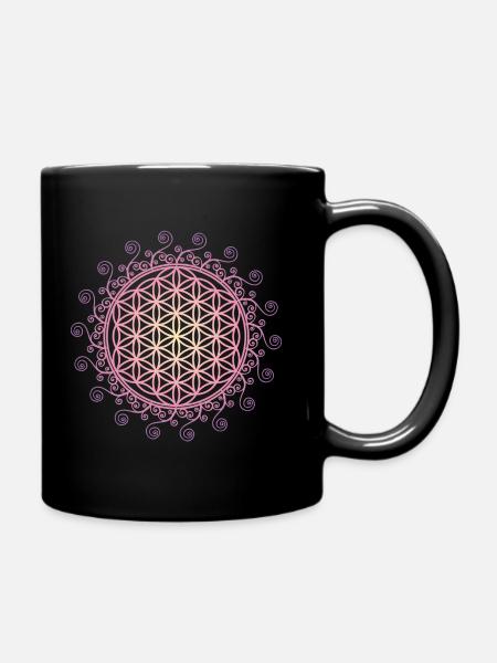 Fleur de vie, Géométrie sacrée, yoga, symbole - Mug uni - noir