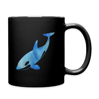Blaue Orca - Tasse einfarbig - Schwarz - Rechts