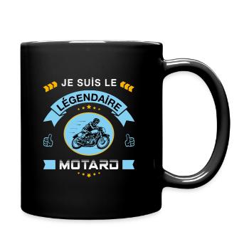 Je suis le légendaire motard - T shirt moto homme - Mug uni - noir - Droite