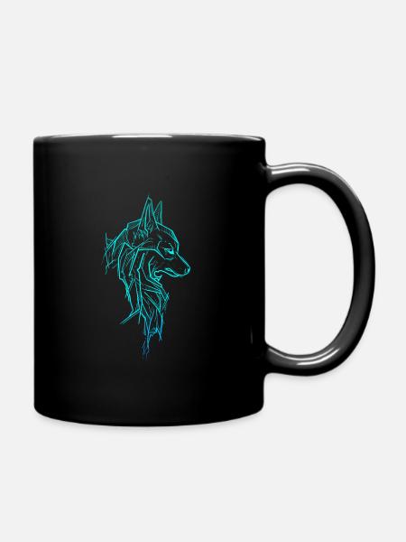 Loup sketchy - Mug uni - noir