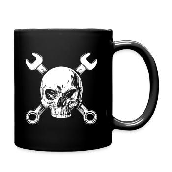 Schrauberschädel - Tasse einfarbig - Schwarz - Rechts