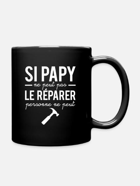 Si papy ne peut pas le réparer personne ne peut - Mug uni - noir