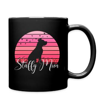Staffordshire Mama Staffy Stafford Dog - Full Colour Mug - black - Right