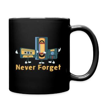 Retro Never Forget Motif - Full Colour Mug - black - Right