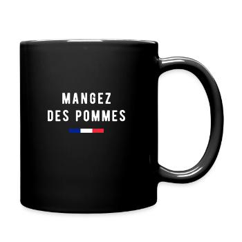 MANGEZ DES POMMES - Mug uni - noir - Droite