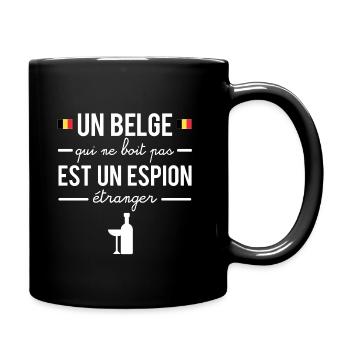 Un belge qui ne boit pas est un espion étranger - Mug uni - noir - Droite