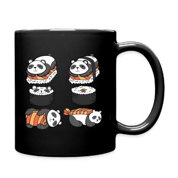 Sushi Roll Panda Nigiri Sashimi Japan - Tasse einfarbig - Schwarz - Rechts