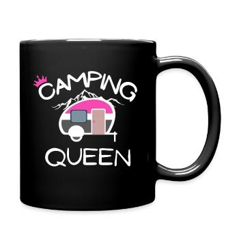 Camping Queen Geburtstagsgeschenk - Tasse einfarbig - Schwarz - Rechts