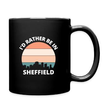 I'd Rather Be In Sheffield - Vintage Sunset - Full Colour Mug - black - Right