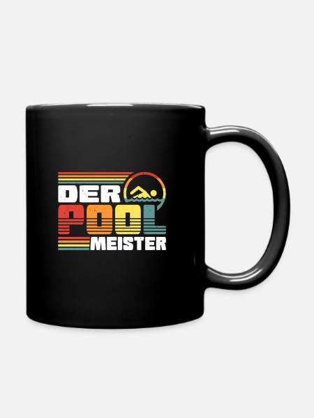 Bademeister Poolmeister Swimming Pool Schwimmen - Tasse einfarbig - Schwarz