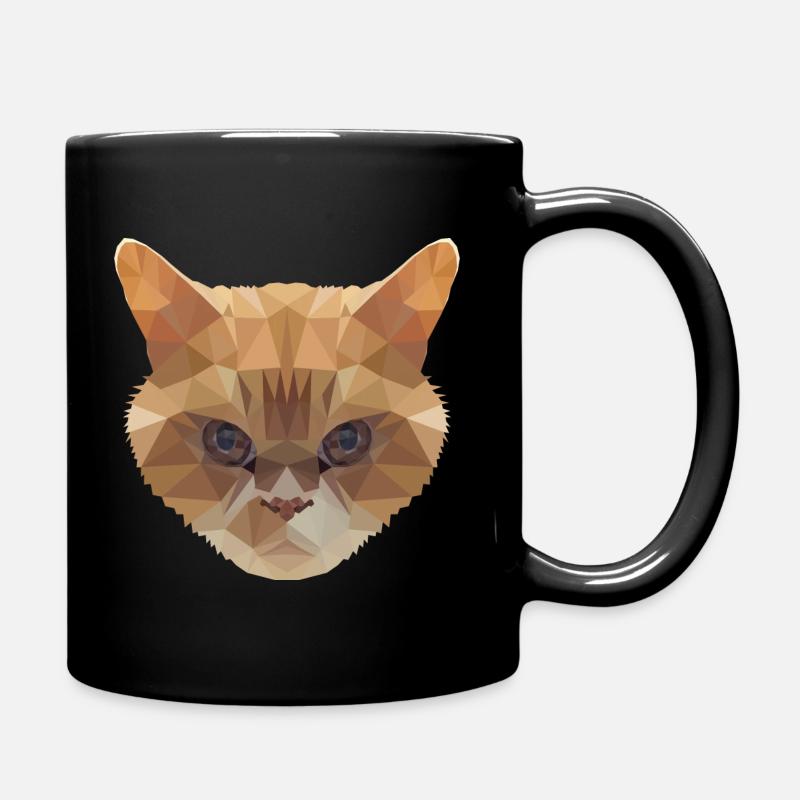 Polygon design rouge britannique cheveux courts chat - Mug uni - noir
