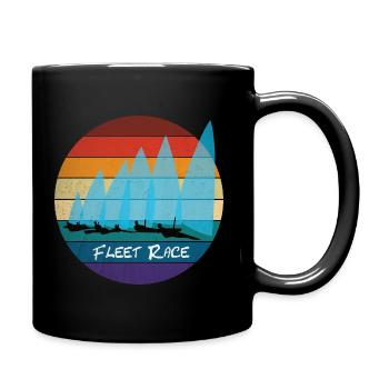 Fleet Race / Regatta Segeln - Tasse einfarbig - Schwarz - Rechts
