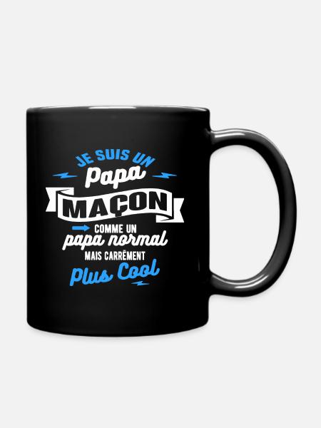 papa maçon mais plus cool - Mug uni - noir