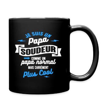 papa soudeur mais plus cool - Mug uni - noir - Droite