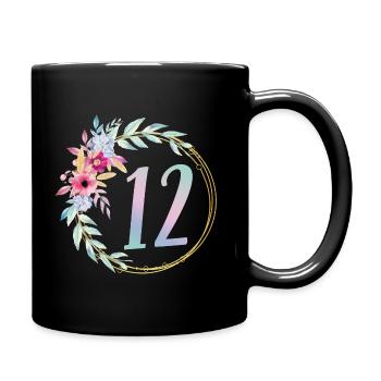12th Birthday Girl Gift Princess - Full Colour Mug - black - Right