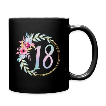 18 Geburtstag 18 Jahre 18er Geburtstag Geschenk - Tasse einfarbig - Schwarz - Rechts