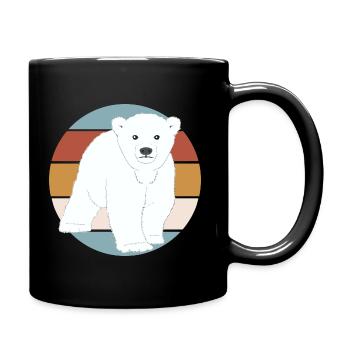 Ours polaire rétro - Mug uni - noir - Droite