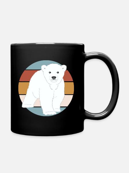 Retro Eisbär - Tasse einfarbig - Schwarz