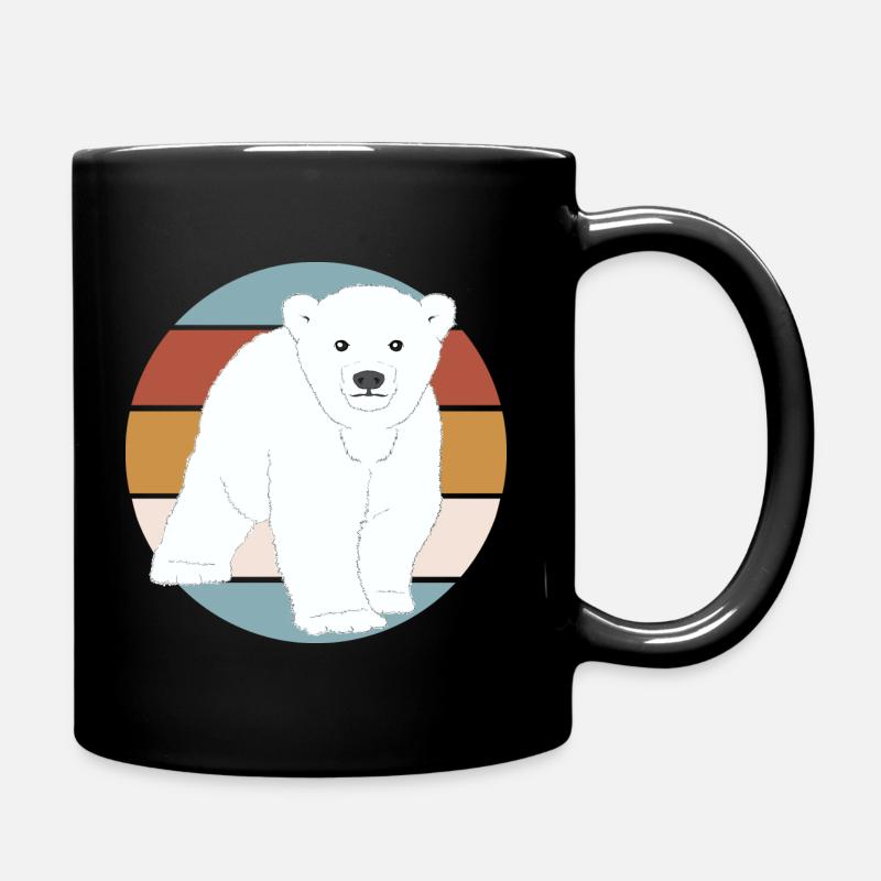 Retro Eisbär - Tasse einfarbig - Schwarz