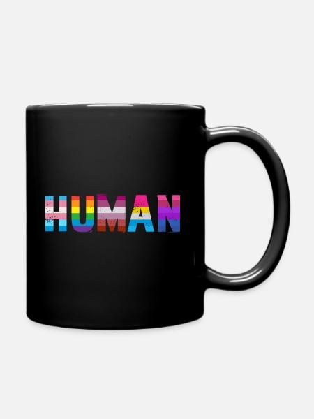 Menschliche LGBT - Tasse einfarbig - Schwarz