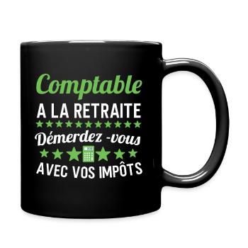 Comptable à la retraite cadeau humour - Mug uni - noir - Droite