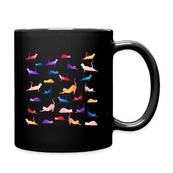Cats Yoga Catmania - Full Colour Mug - black - Right