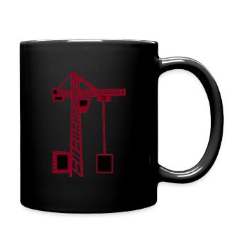 Grue de construction grue grue de levage construction bicolore - Mug uni - noir - Droite