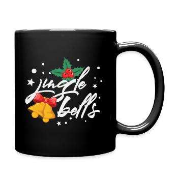 Jingle Bells Mistel Weihnachtsglocken - Tasse einfarbig - Schwarz - Rechts