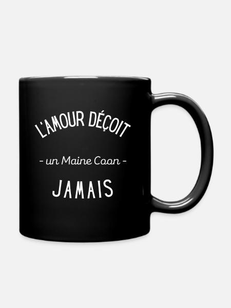 L'amour déçoit un Maine coon jamais - Mug uni - noir