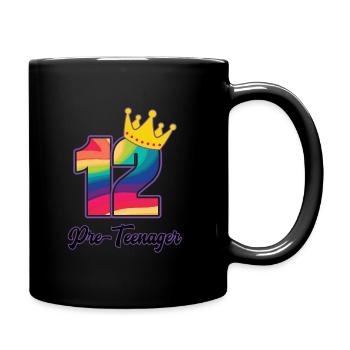 12. Geburtstag Mädchen Pre Teenager - Tasse einfarbig - Schwarz - Rechts