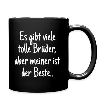 bester Bruder Geschenk Geschwisterliebe coole - Tasse einfarbig - Schwarz - Rechts
