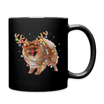 Noël Poméranien Lover Noël Chien Cadeau - Mug uni - noir - Droite