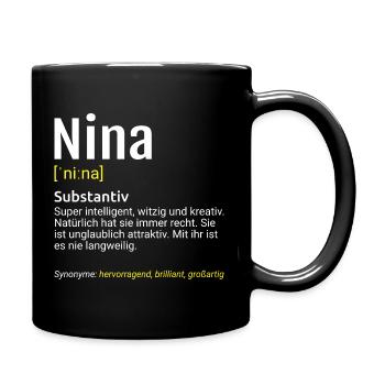 Nina Name Definition - Tasse einfarbig - Schwarz - Rechts