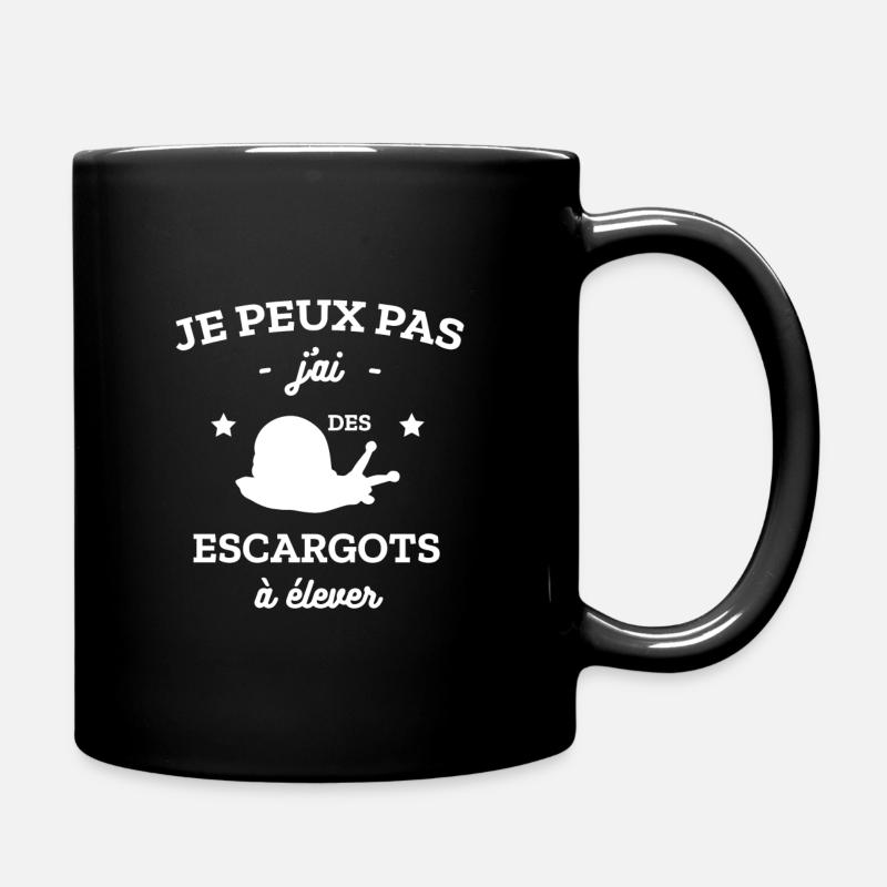 JE PEUX PAS J'AI DES ESCARGOTS À ELEVER - Mug uni - noir