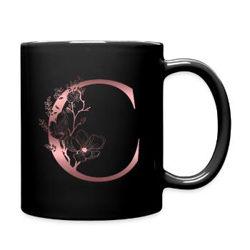 Buchstabe C - Tasse einfarbig - Schwarz - Rechts