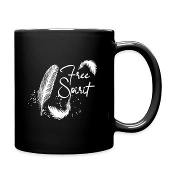 Free Spirit - Feather - Feder - Tasse einfarbig - Schwarz - Rechts