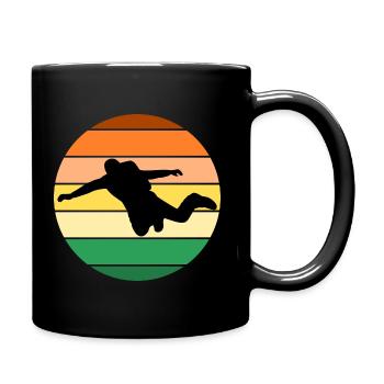 Fallschirm springen extrem - Tasse einfarbig - Schwarz - Rechts